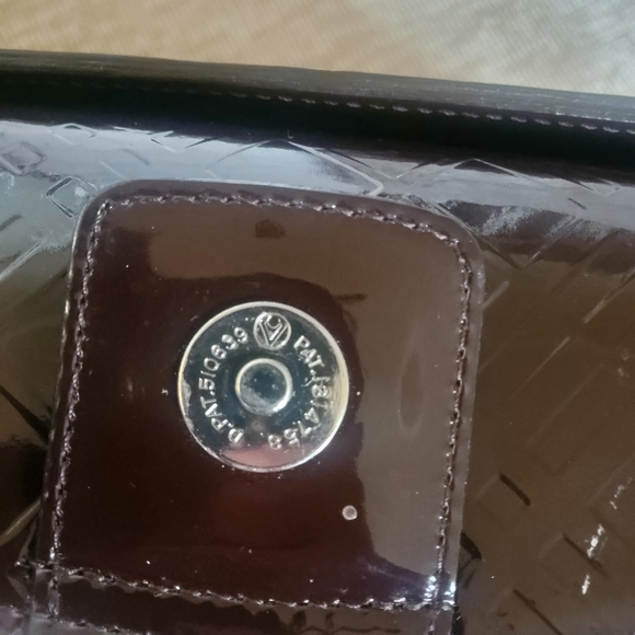 BURBERRY Check Pattern HandBag Dark Brown Enamel..w/COA. - Picture 9 of 14